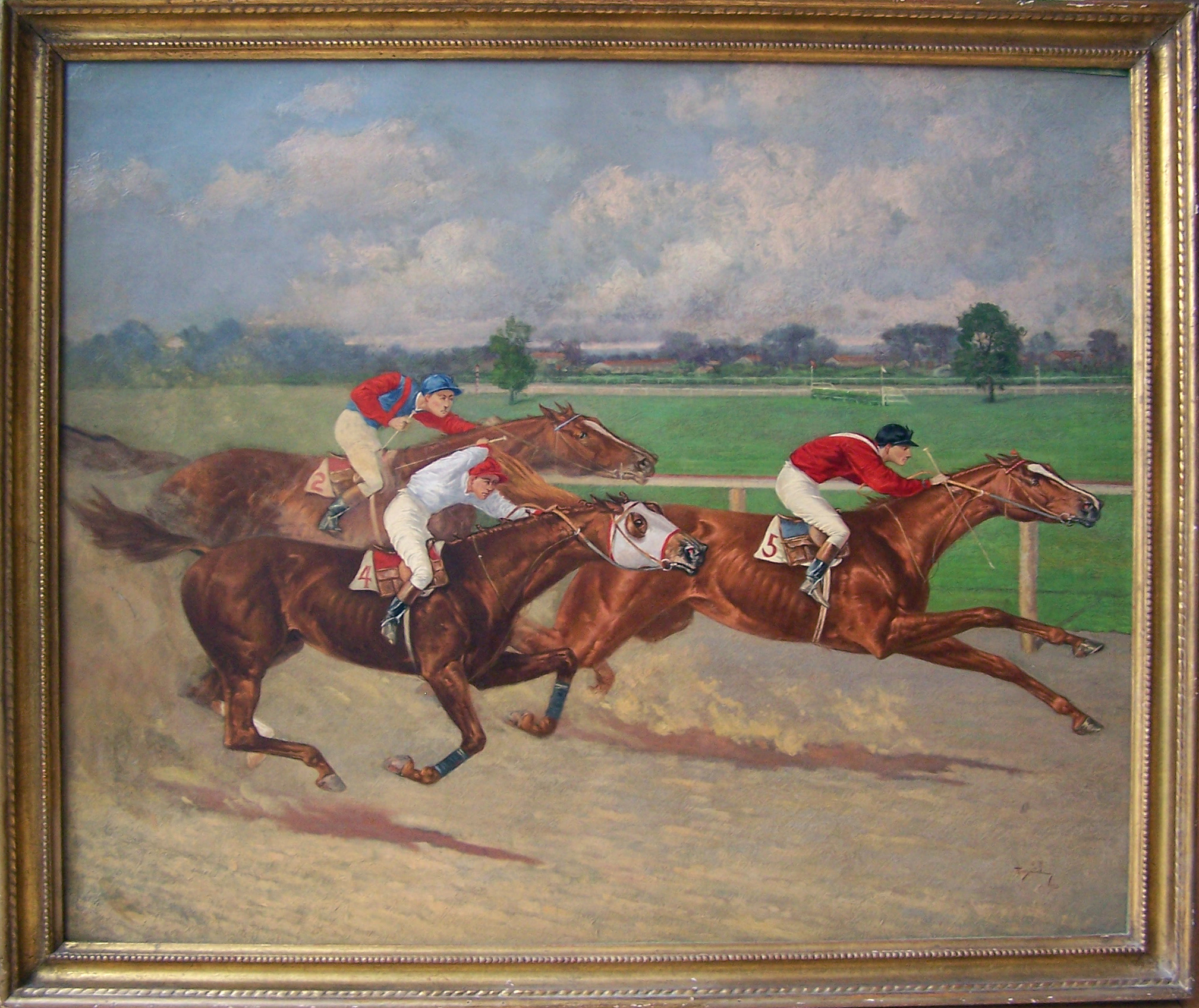 1996.2.1: Finish of the White Plains Handicap, Henry Stull (1851-1913), Oil on canvas, 1903, Museum Purchase 