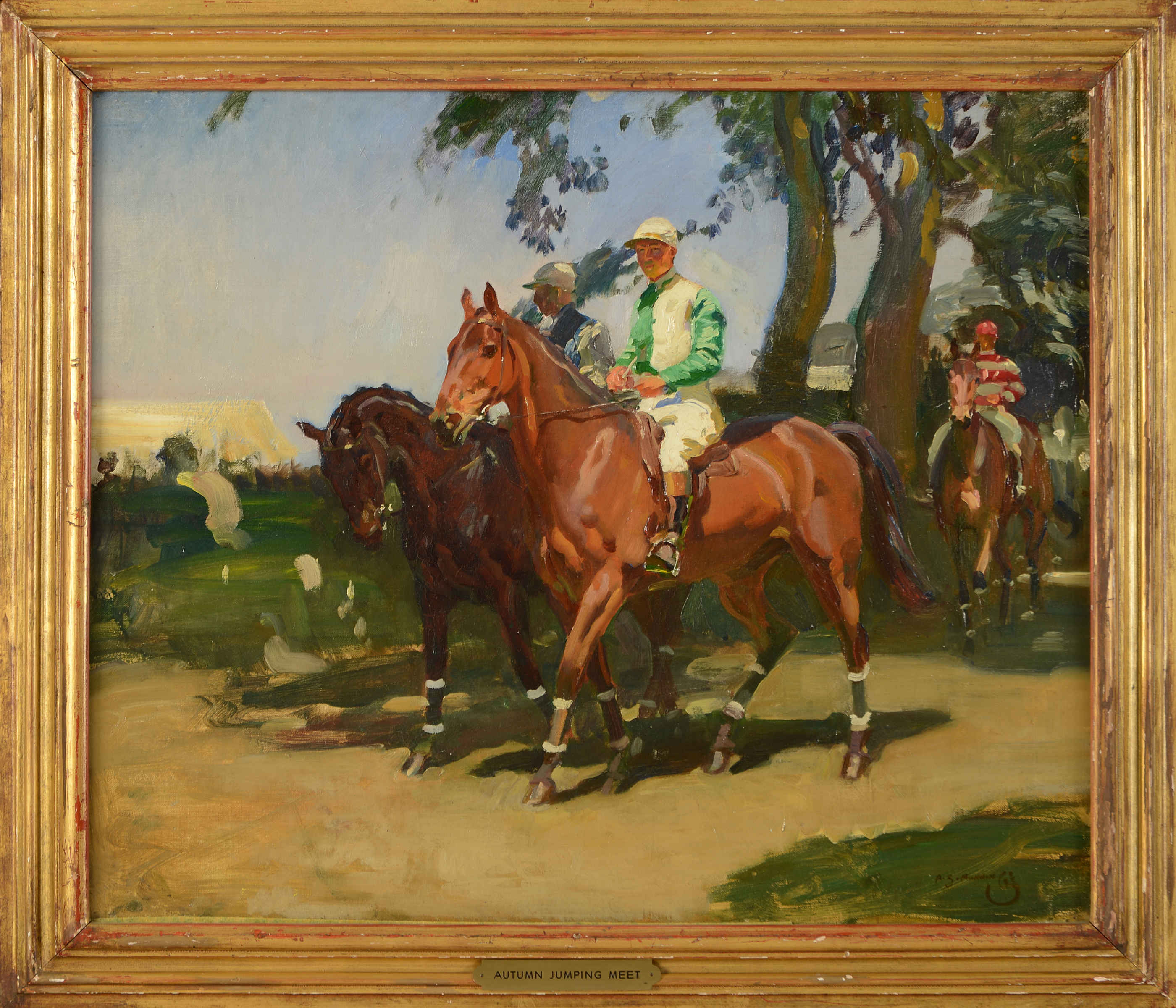 1964.4.1: Autumn Jumping Meet by Sir Alfred J. Munnings (1878-1959), Oil on canvas, Gift: Mrs. Francis P. Garvan 
