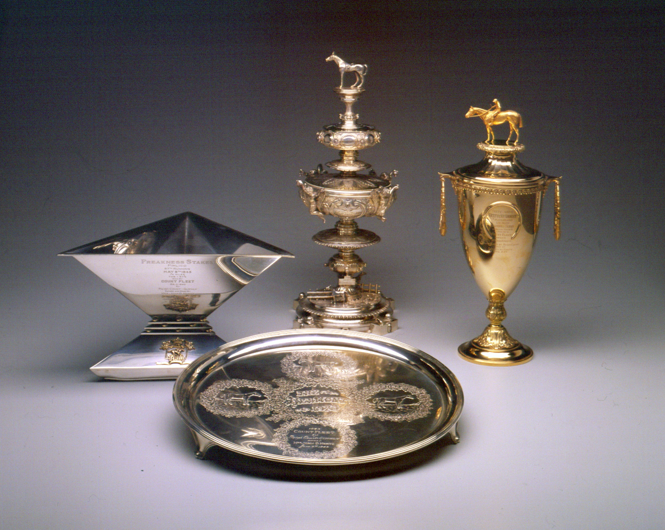 1971.3.1-.2, 1975.3.1-.2: The Triple Crown Trophies of Count Fleet 
