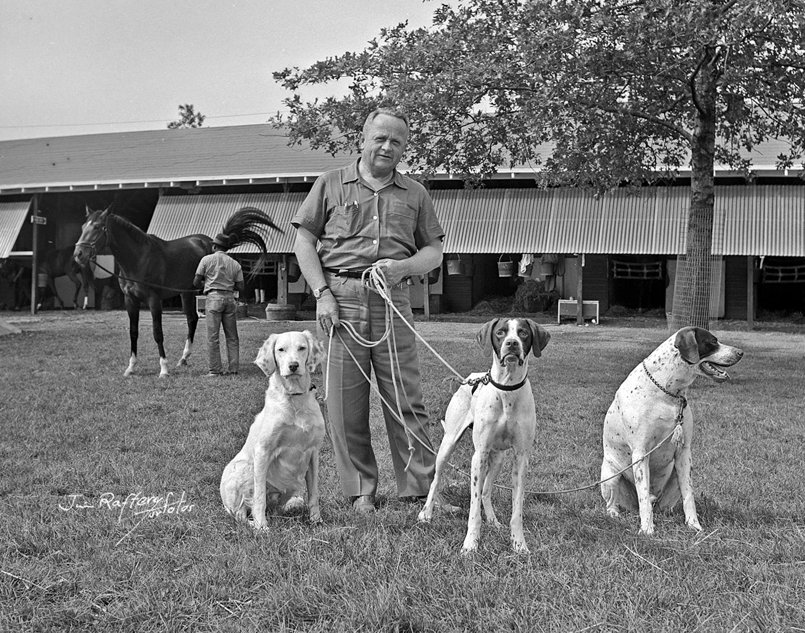 Jimmy Jones and his dogs, July 2, 1964 (Jim Raftery Turfotos)
