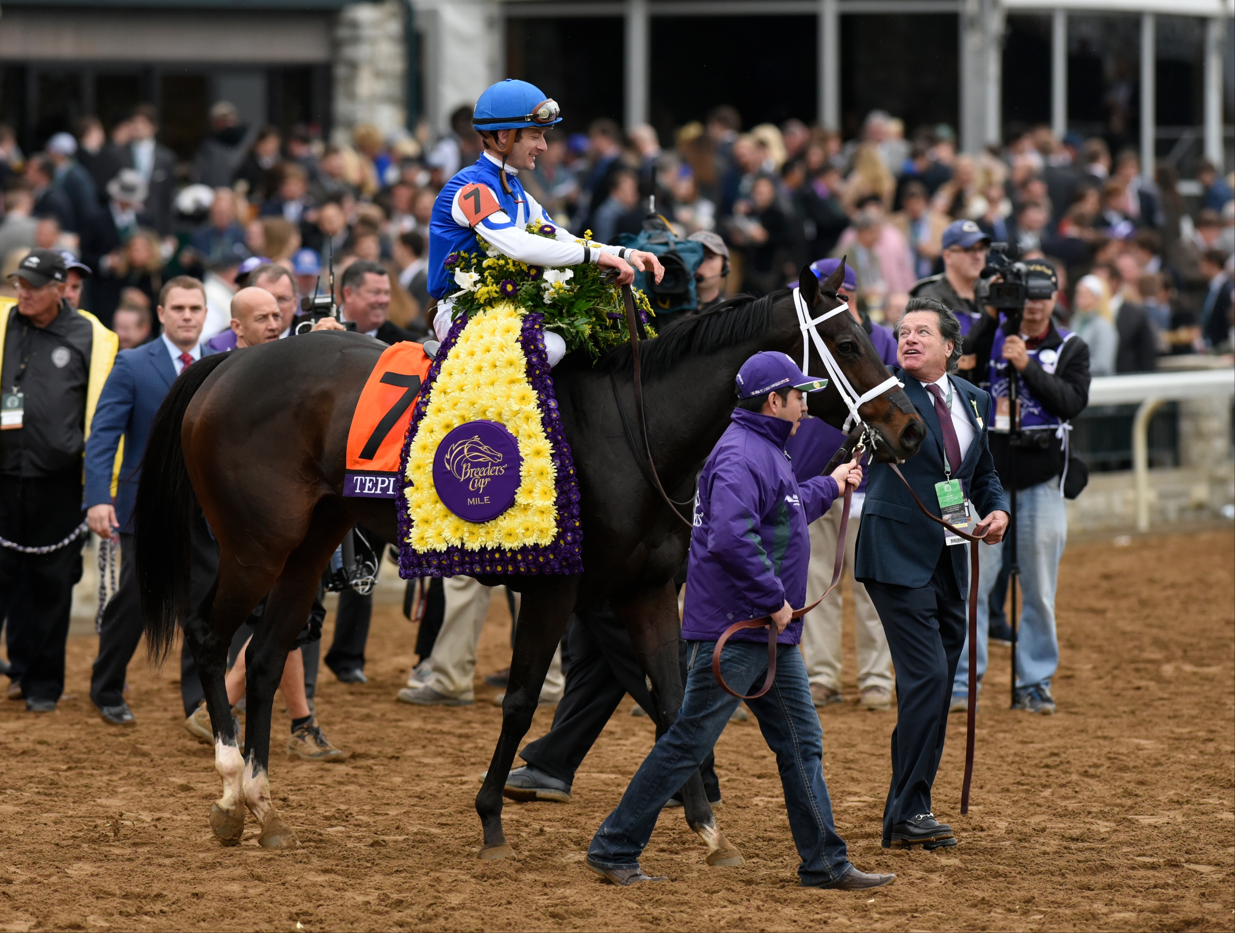 Tepin, Julien Leparoux up, after winning the 2015 Breeders' Cup Mile at Keeneland (Breeders' Cup/Eclipse Sporstwire)