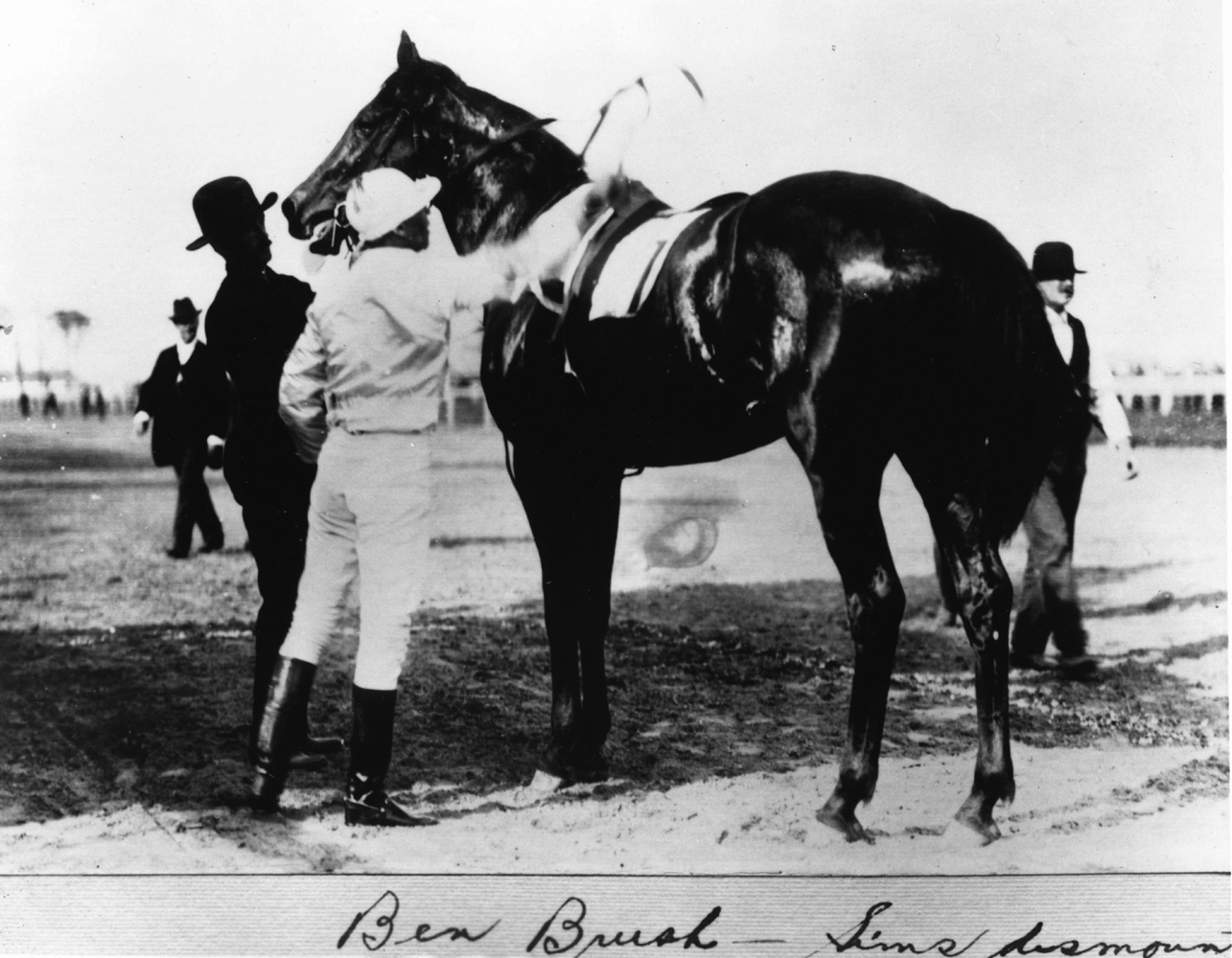 Ben Brush with Willie Simms after winning the 1896 Kentucky Derby (Churchill Downs Inc./Kinetic Corp. /Museum Collection)
