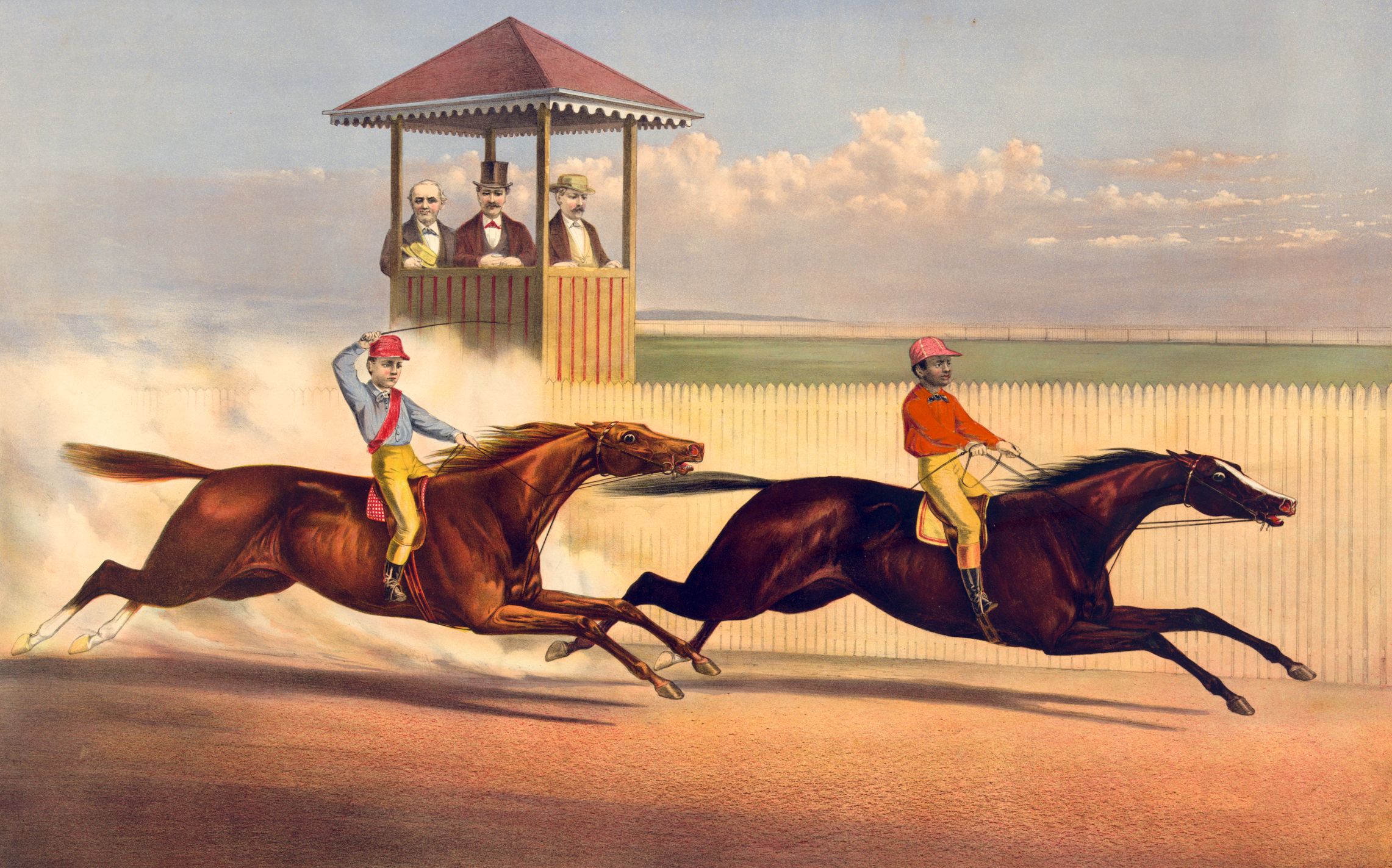 Currier & Ives print Harry Bassett and Longfellow in "their great races" at Long Branch and Saratoga (Library of Congress)