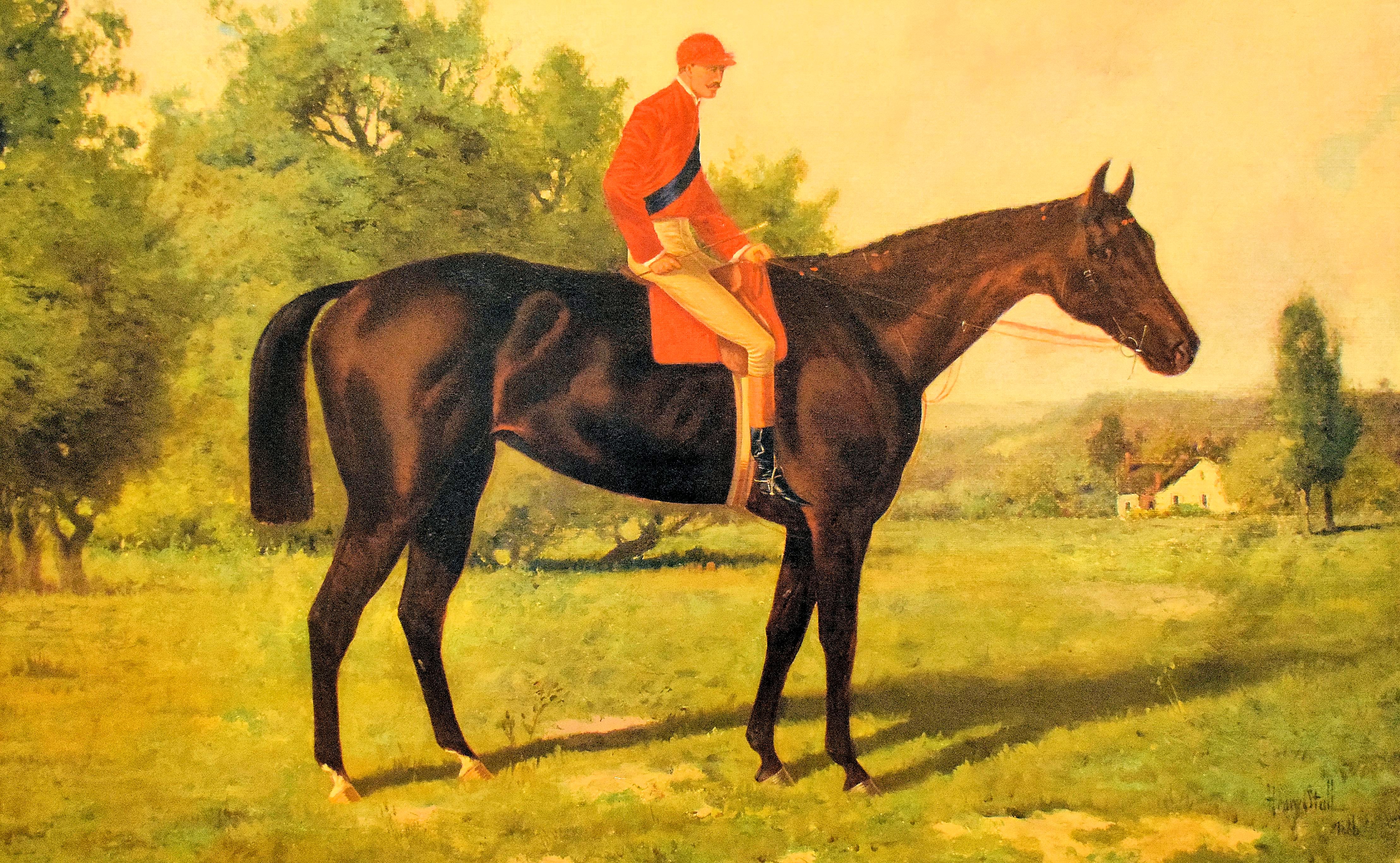Painting of Miss Woodford (James McLaughlin up) by Henry Stull, 1886 (Museum Collection)