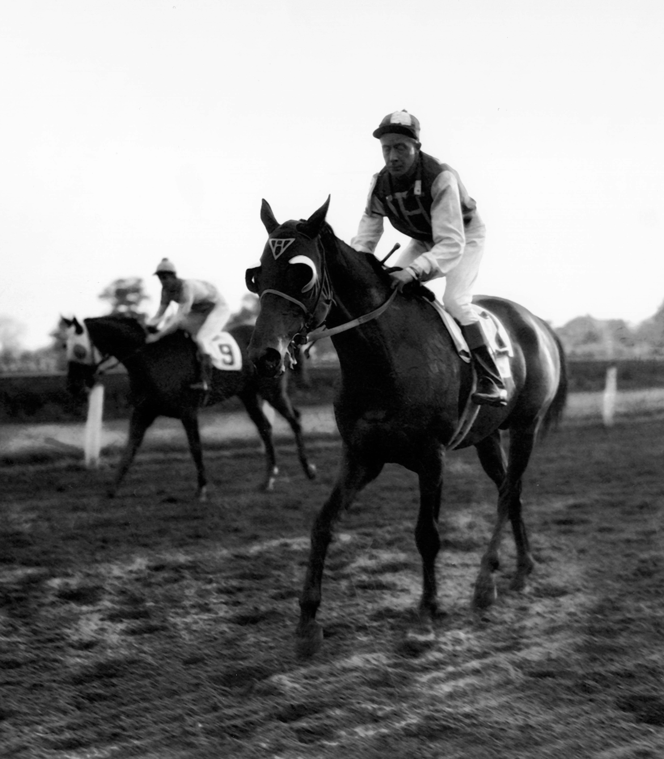 Seabiscuit with Red Pollard up after winning the 1937 Continental Handicap at Jamaica (Museum Collection)