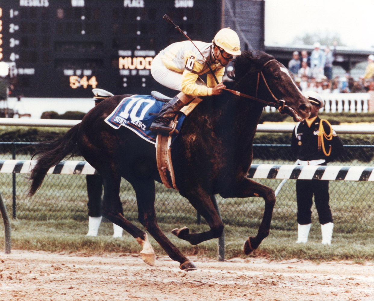 Sunday Silence (Patrick Valenzuela up) winning the 1989 Kentucky Derby (Churchill Downs Inc./Kinetic Corp. /Museum Collection)