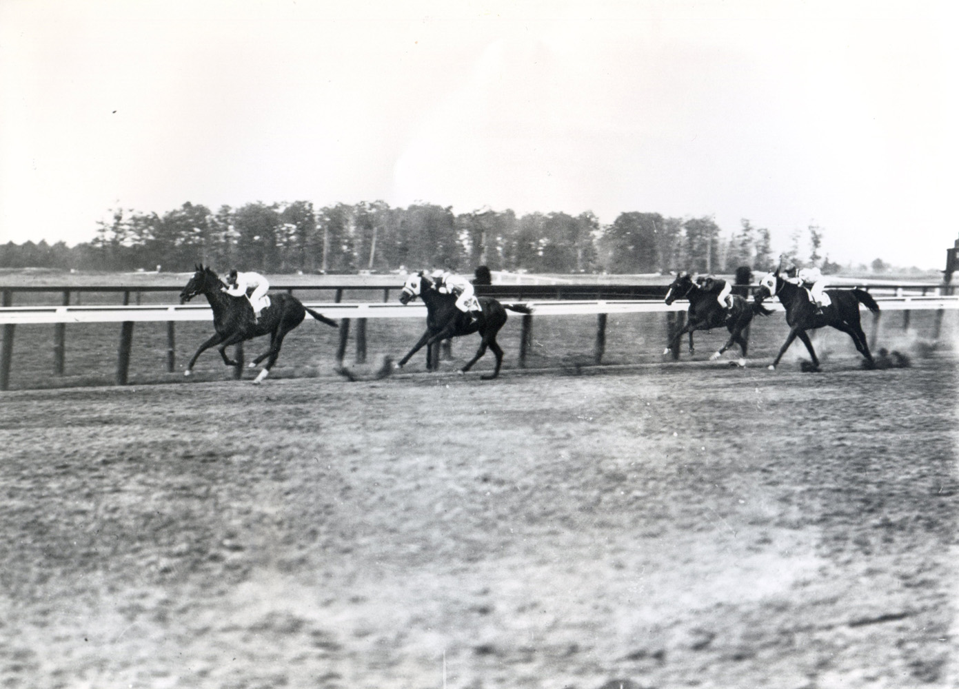 Whisk Broom II (Joe Notter up) winning the 1913 Metropolitan Handicap at Belmont, his first American race (Keeneland Library Cook Collection/Museum Collection)