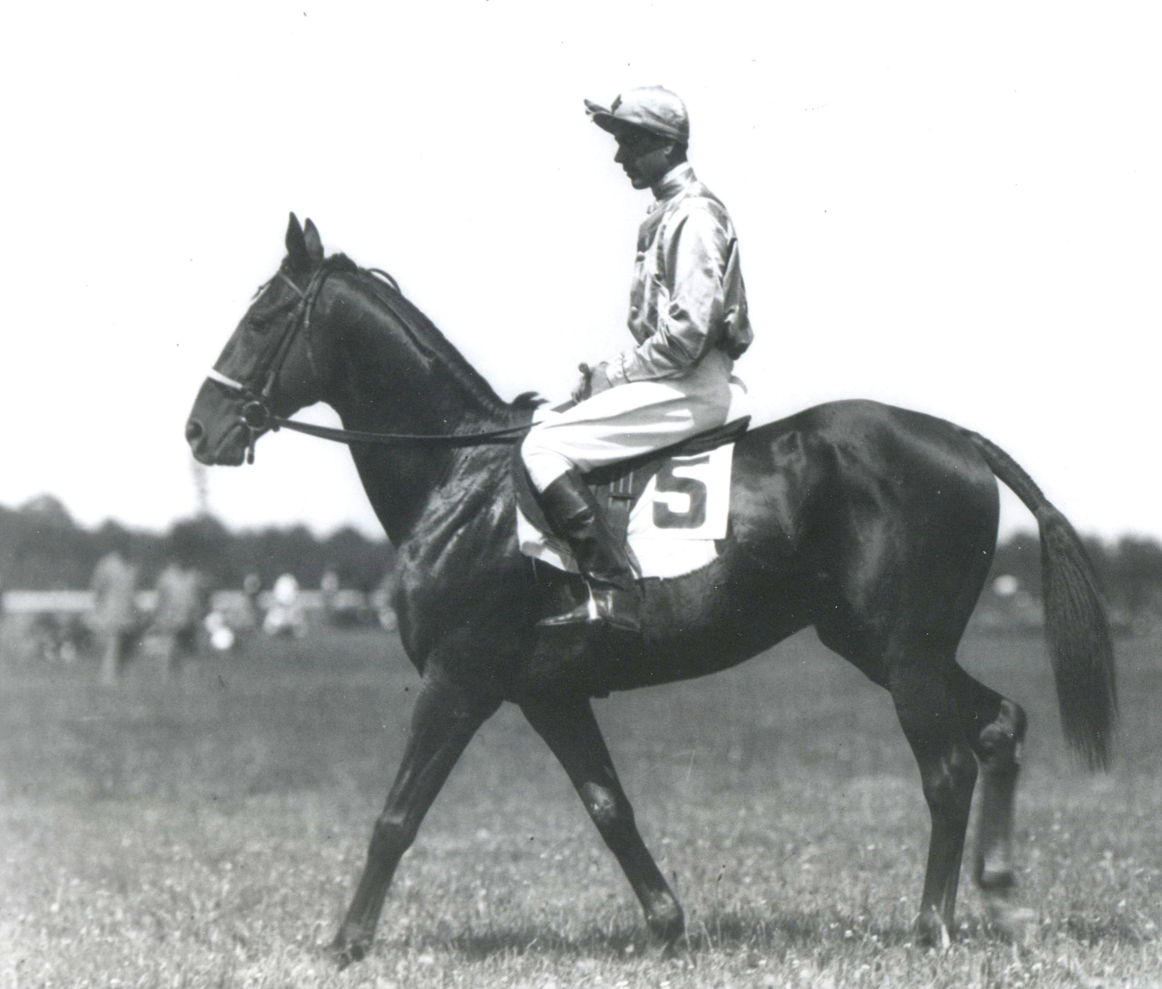 Battleship, son of Man o' War, with rider Carroll K. Bassett up (Keeneland Library Morgan Collection/Museum Collection)