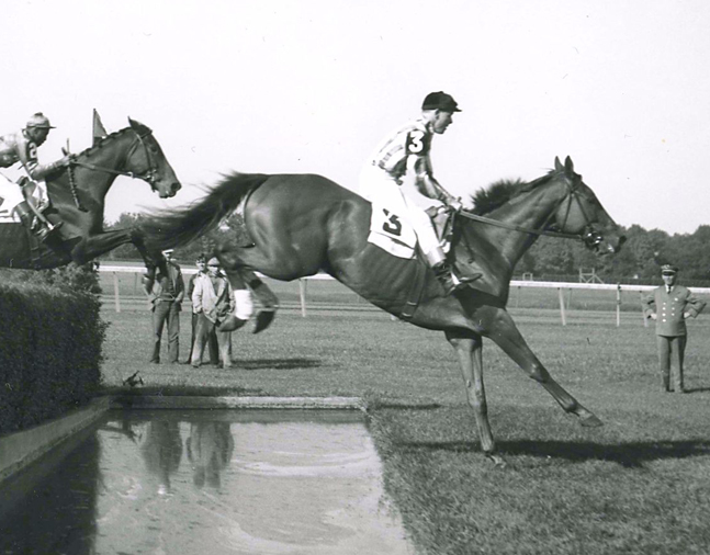 Bushranger (H. Little up)  at the Broad Hollow Handicap Steeplechase at Belmont Park (Keeneland Library Morgan Collection/Museum Collection)