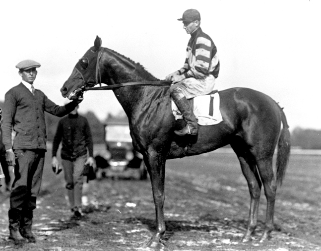 Crusader (Earl Sande up) in the winner's circle (Keeneland Library Cook Collection/Museum Collection)