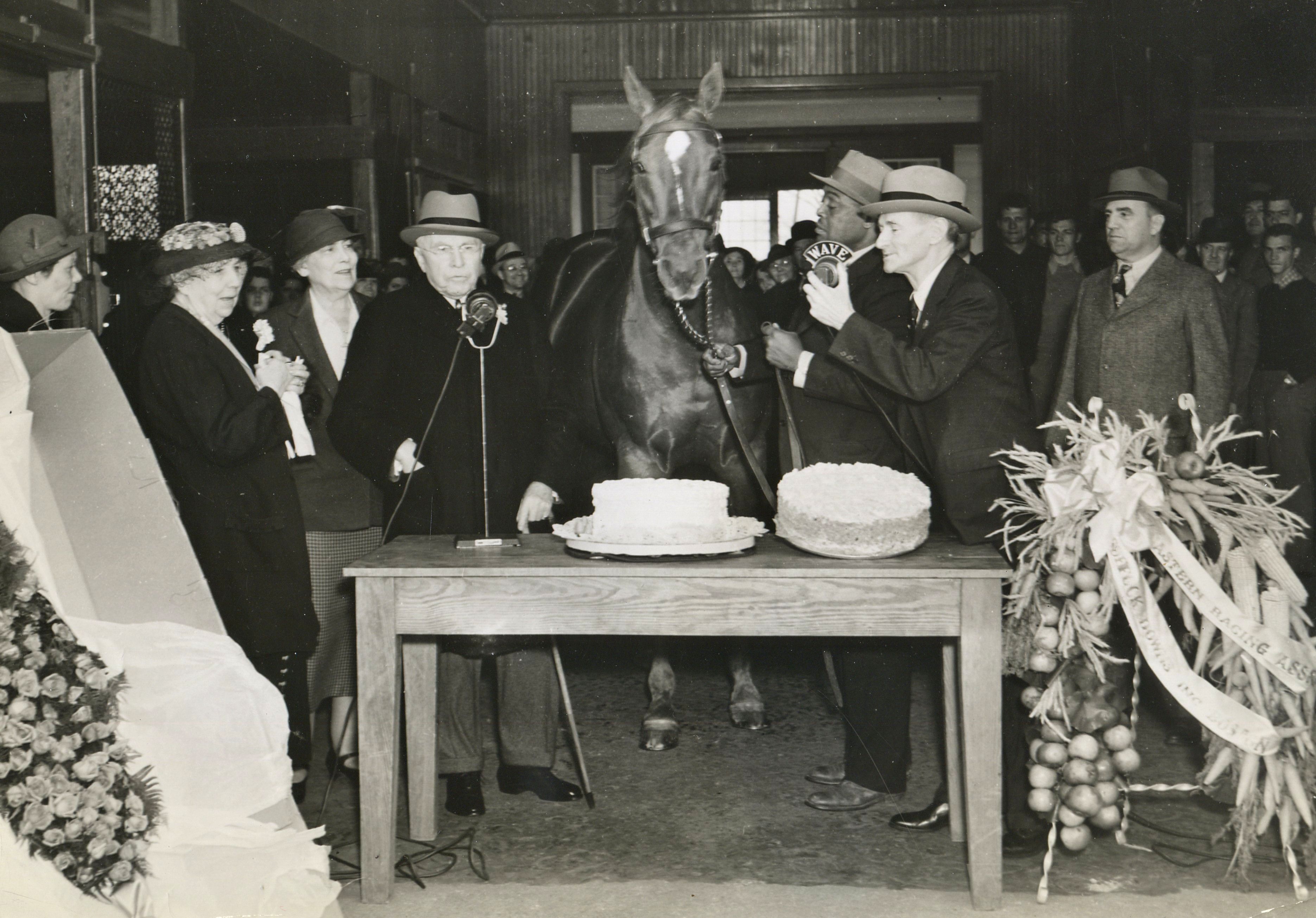 Man o' War being celebrated on his birthday during retirement (TurfPix/Museum Collection)