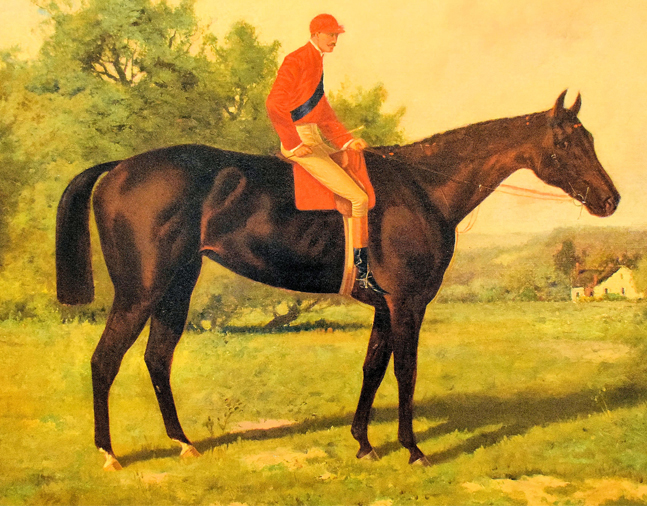 Painting of Miss Woodford (James McLaughlin up) by Henry Stull, 1886 (Museum Collection)