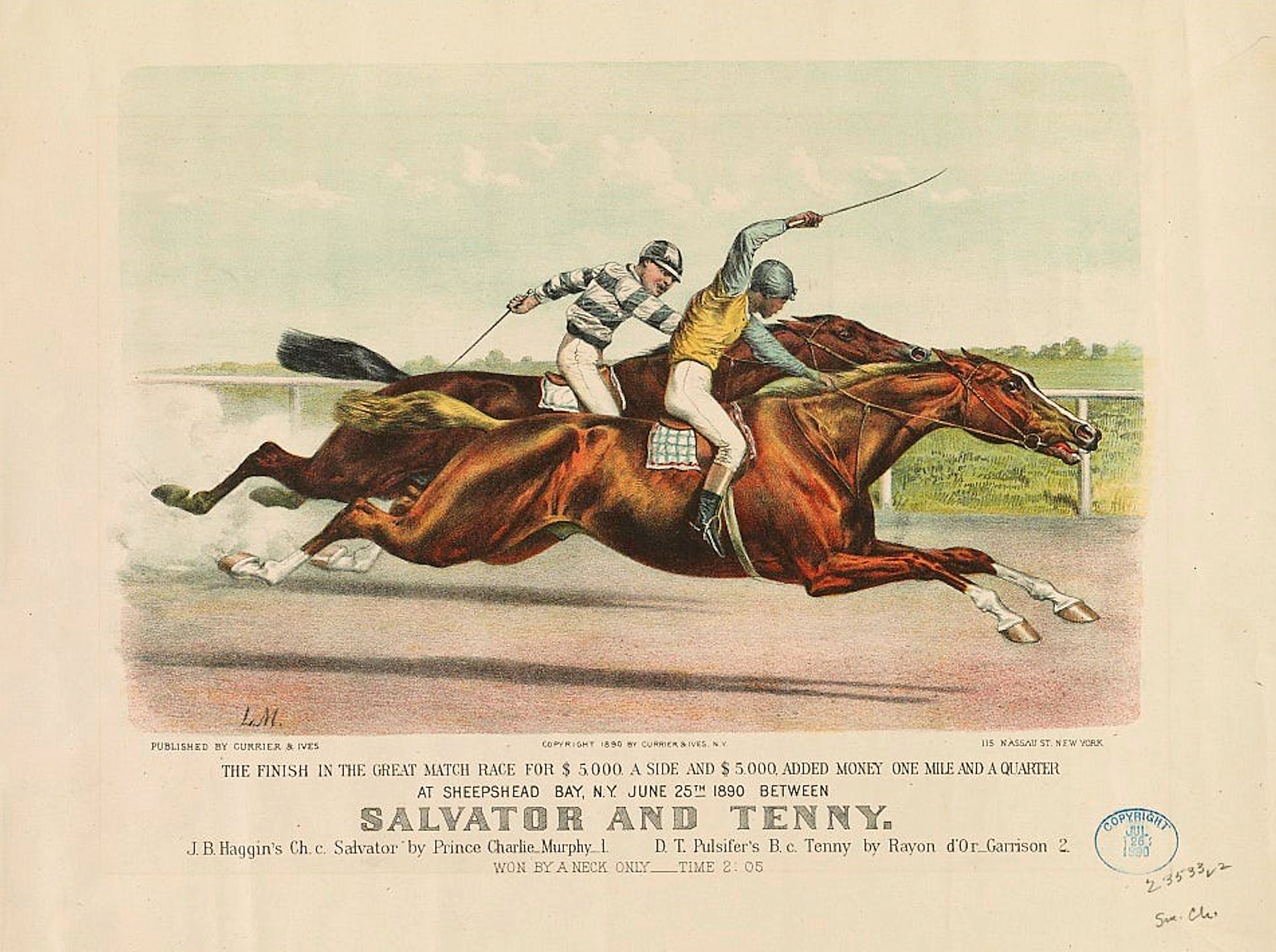 Salvator defeating Tenny in a match race (Currier and Ives)