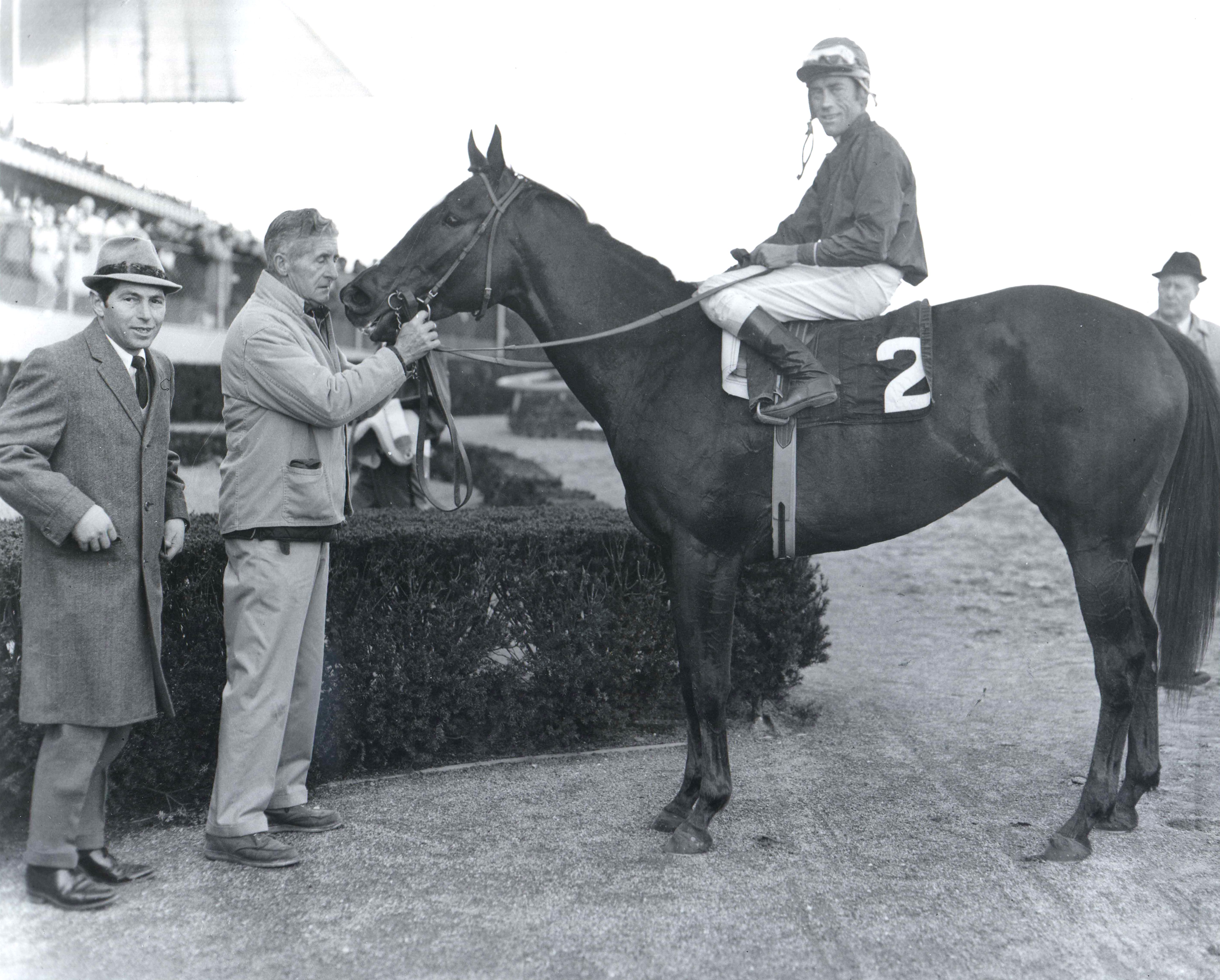 Ta Wee (John Rotz up) in the winner's circle (Bob Coglianese/Museum Collection)