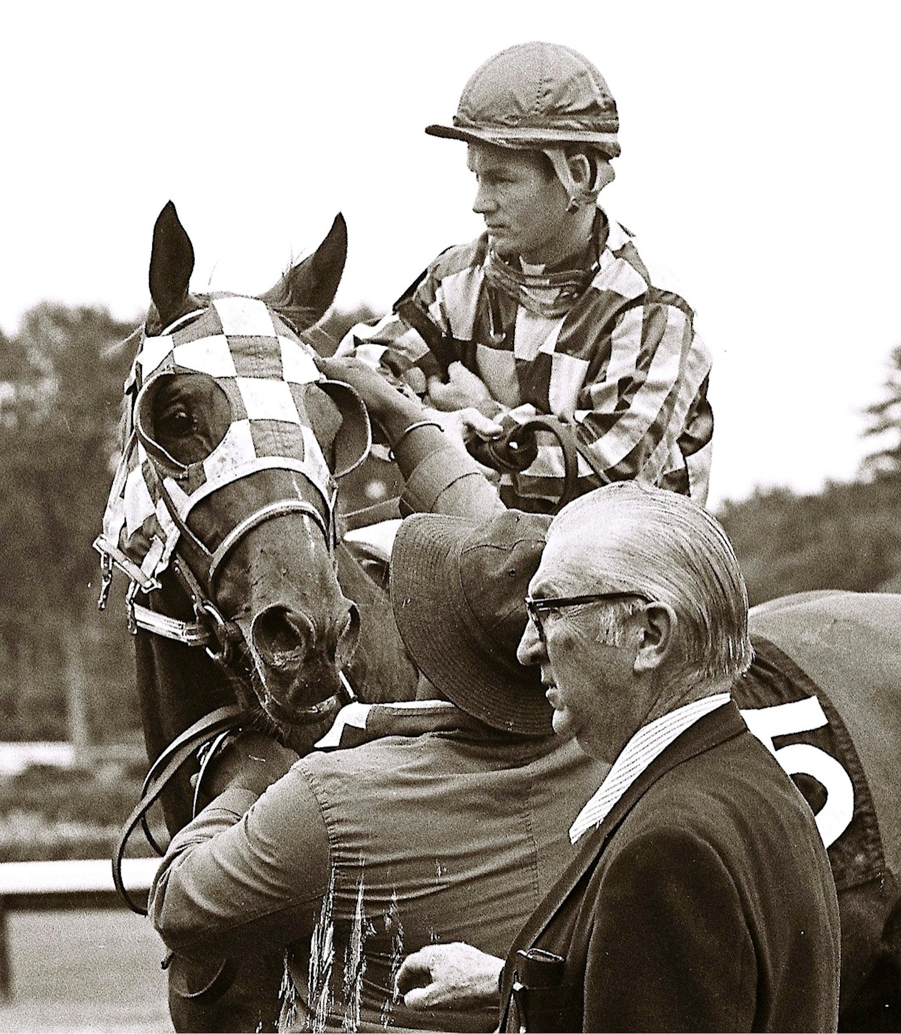 Ron Turcotte aboard Secretariat after winning the 1972 Sanford Stakes at Saratoga (Douglas Lees)