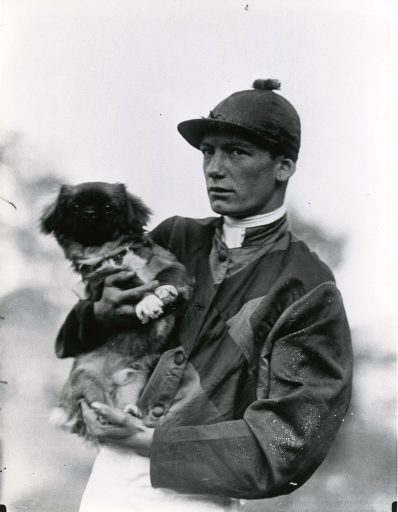 Lavelle "Buddy" Ensor with dog (Keeneland Library Cook Collection/Museum Collection)