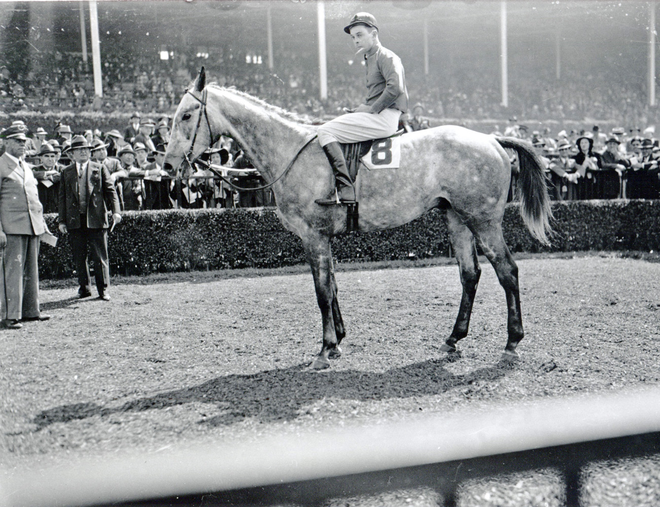 Rigan McKinney and Annibal after winning the 1938 Corinthian Steeplechase at Belmont Park (Keeneland Library Cook Collection/Museum Collection)