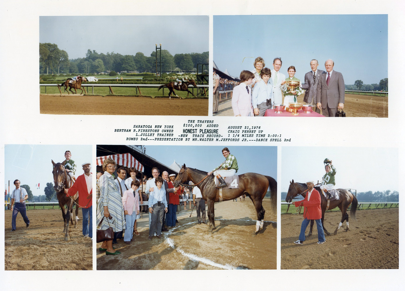 Win composite from the 1976 Travers Stakes at Saratoga, won by Craig Perret and Honest Pleasure (Bob Coglianese/NYRA /Museum Collection)
