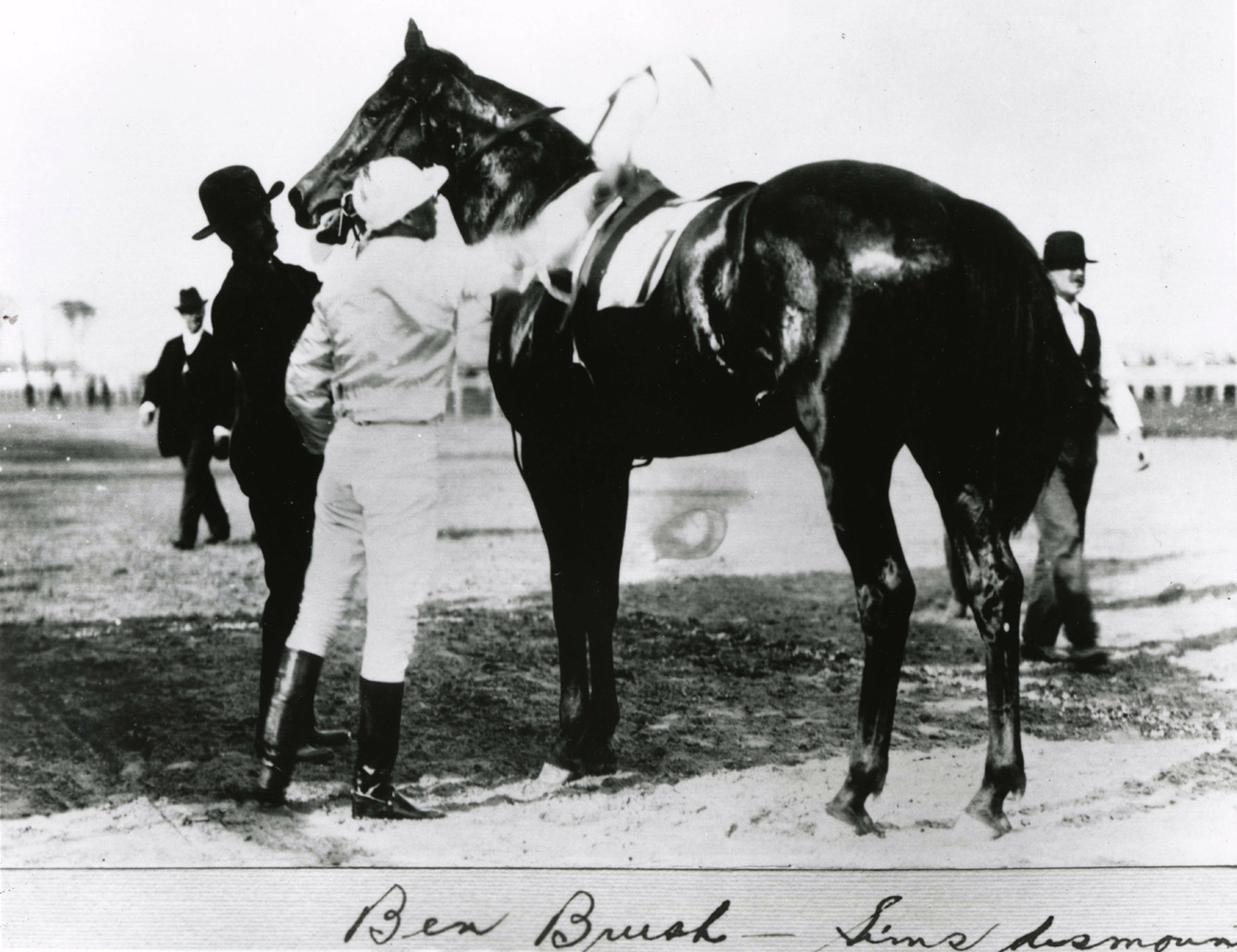 Willie Simms and Ben Brush after winning the 1896 Kentucky Derby (Churchill Downs Inc./Kinetic Corp. /Museum Collection)