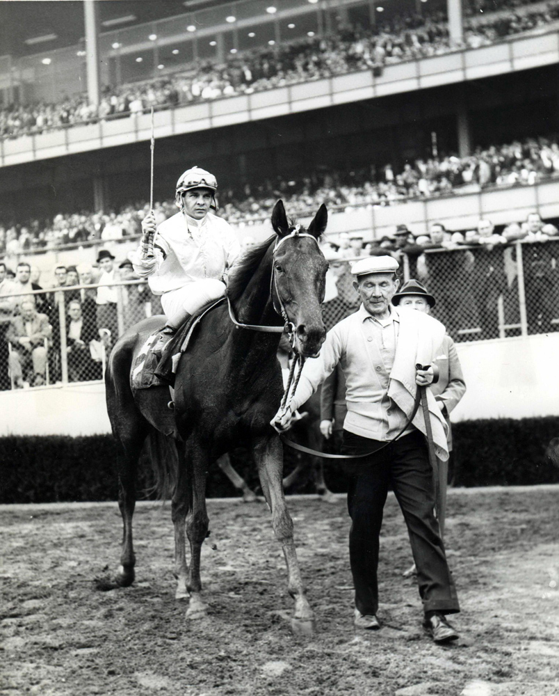 Milo Valenzuela and Kelso after winning the 1962 Woodward at Aqueduct (Museum Collection)