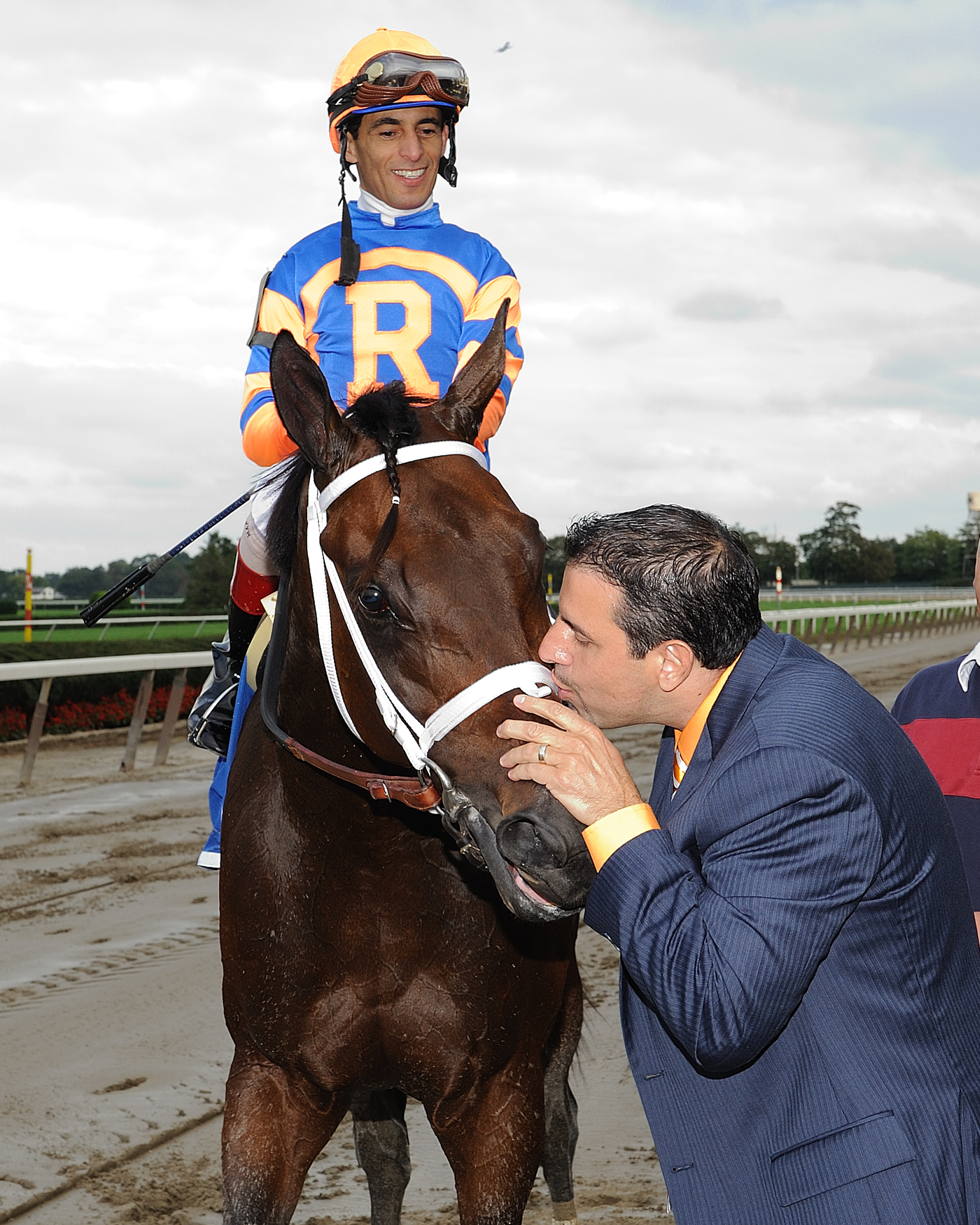 John Velazquez aboard Uncle Mo with owner Mike Repole (NYRA)
