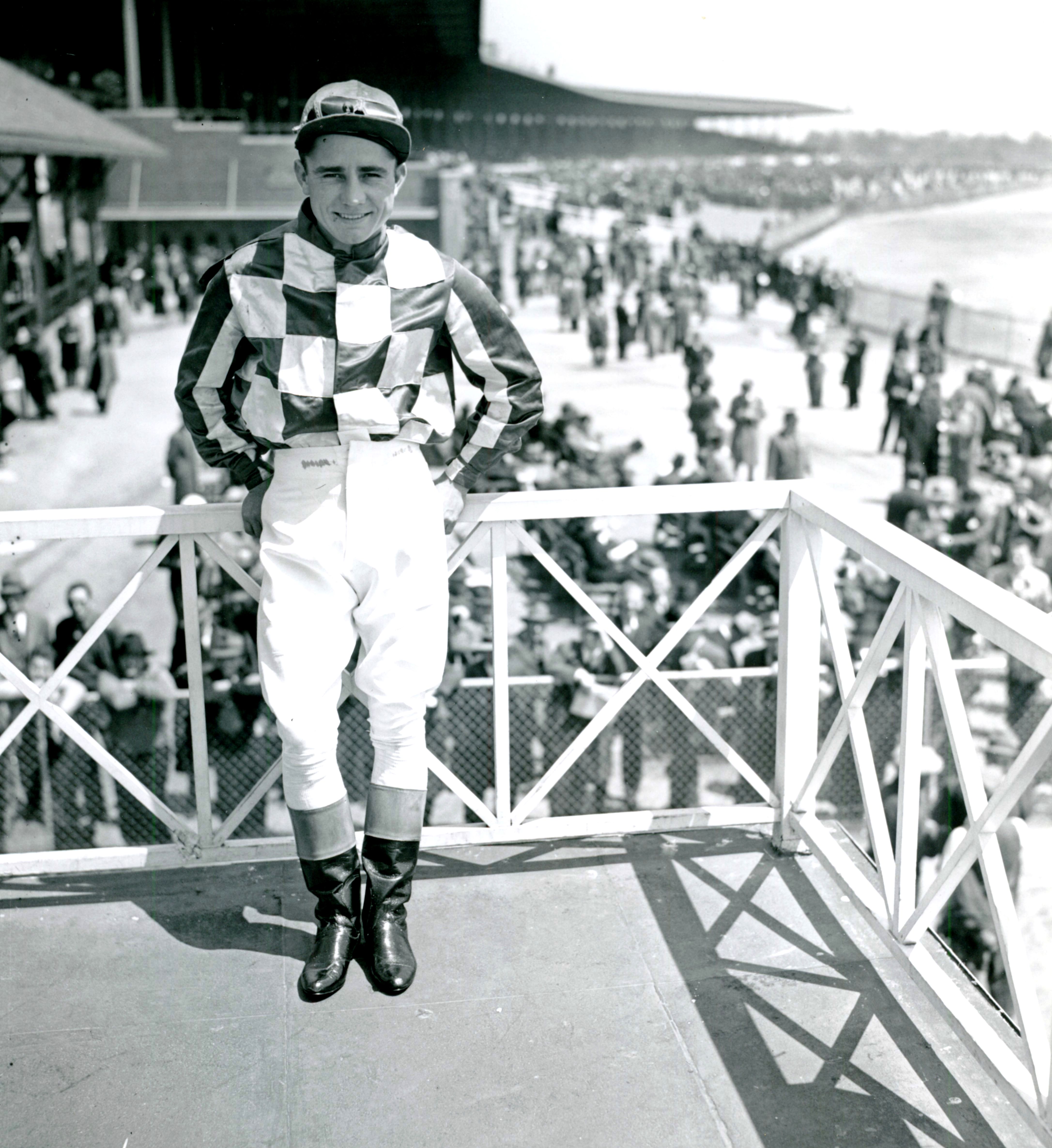Steve Brooks at Jamaica Racetrack, April 1944 (Keeneland Library Morgan Collection/Museum Collection)