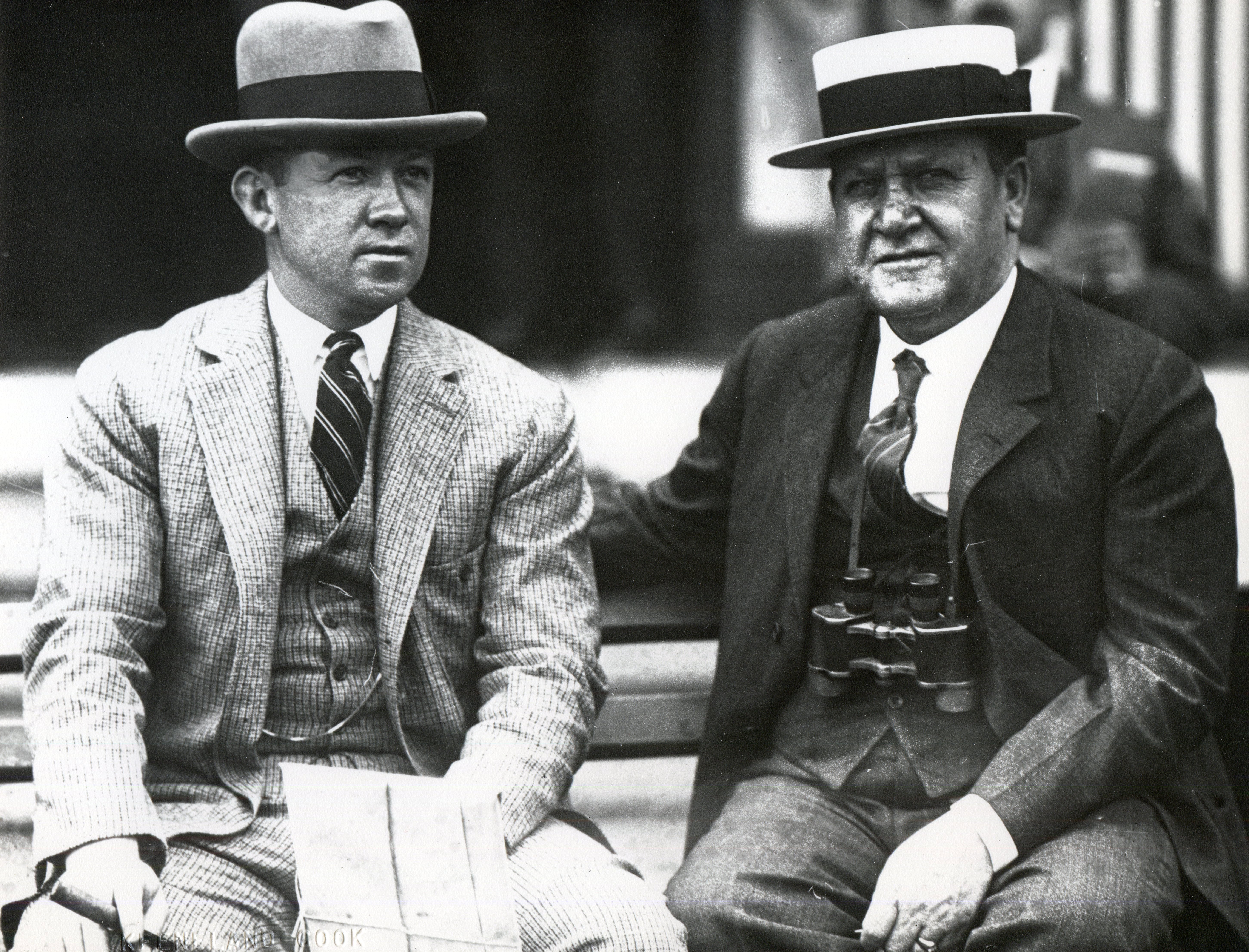 Marshall Cassidy, left, and Fred Burlew (Keeneland Library Cook Collection)