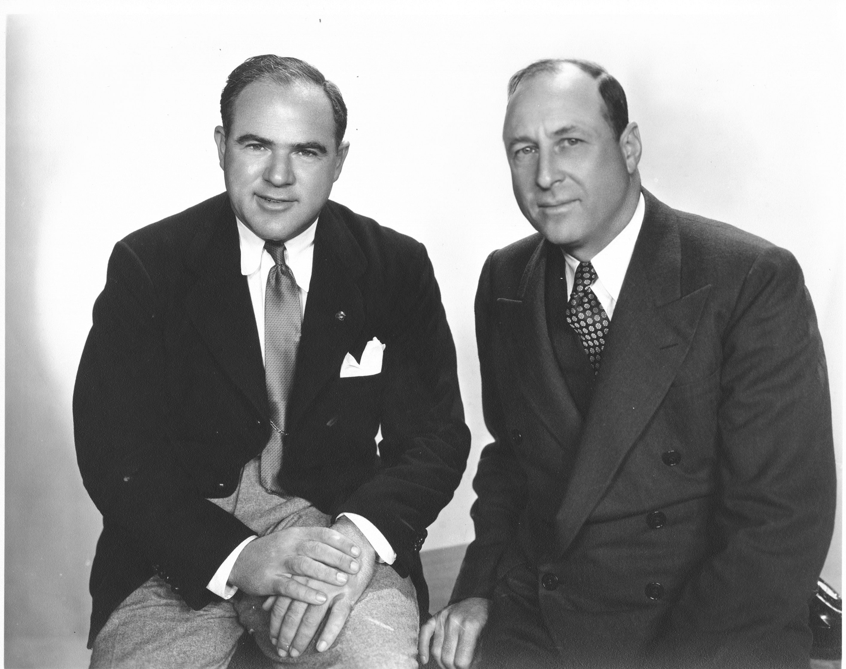 Hal Roach and Dr. Charles H. Strub, co-founders of the Los Angeles Turf Club which formed to build the first racetrack in California, Santa Anita Park (Santa Anita Photo)