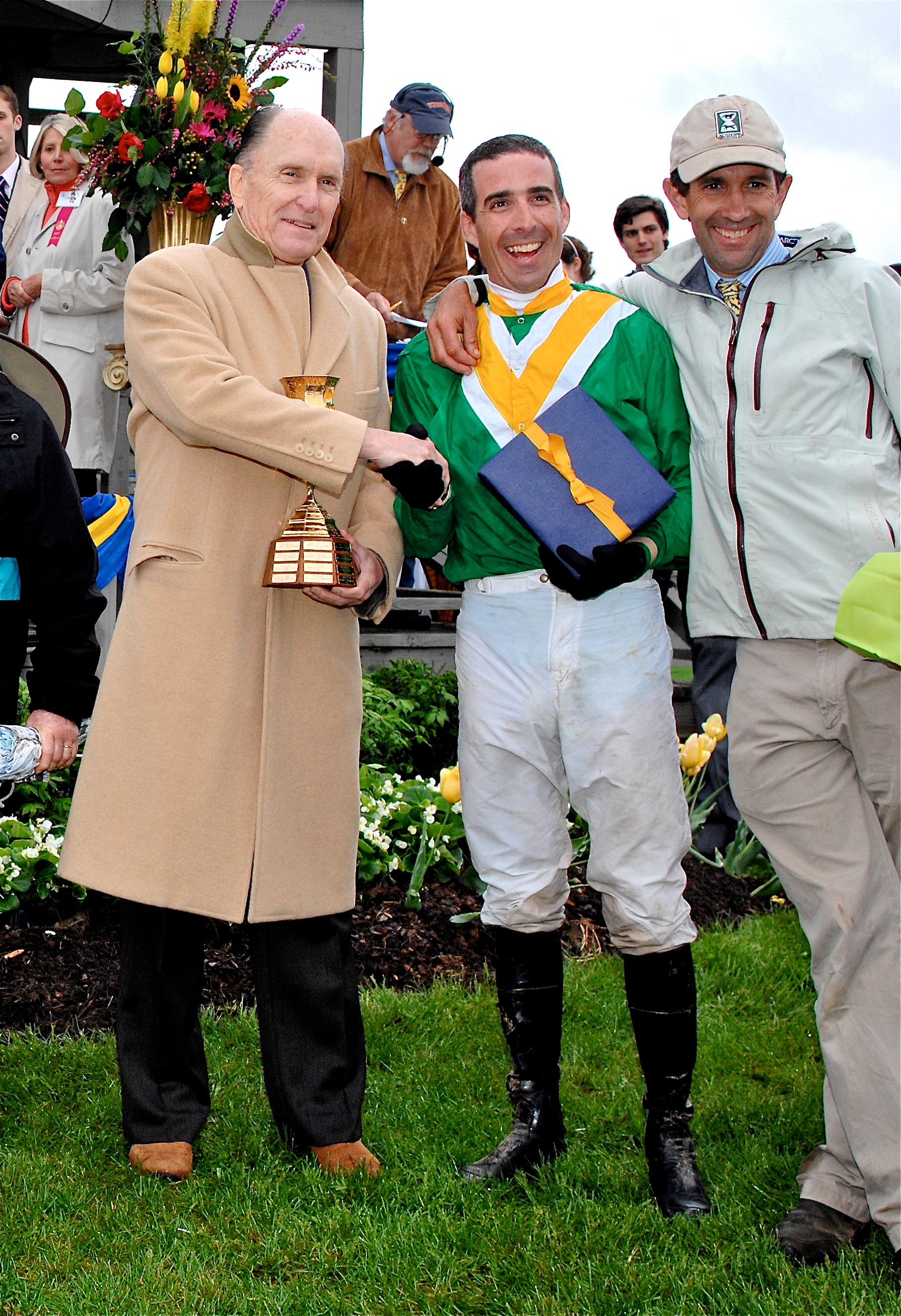 Robert Duvall, left, with Chip Miller, Middle, and Jack Fisher, right, at the 2007 Virginia Gold Cup (Douglas Lees)