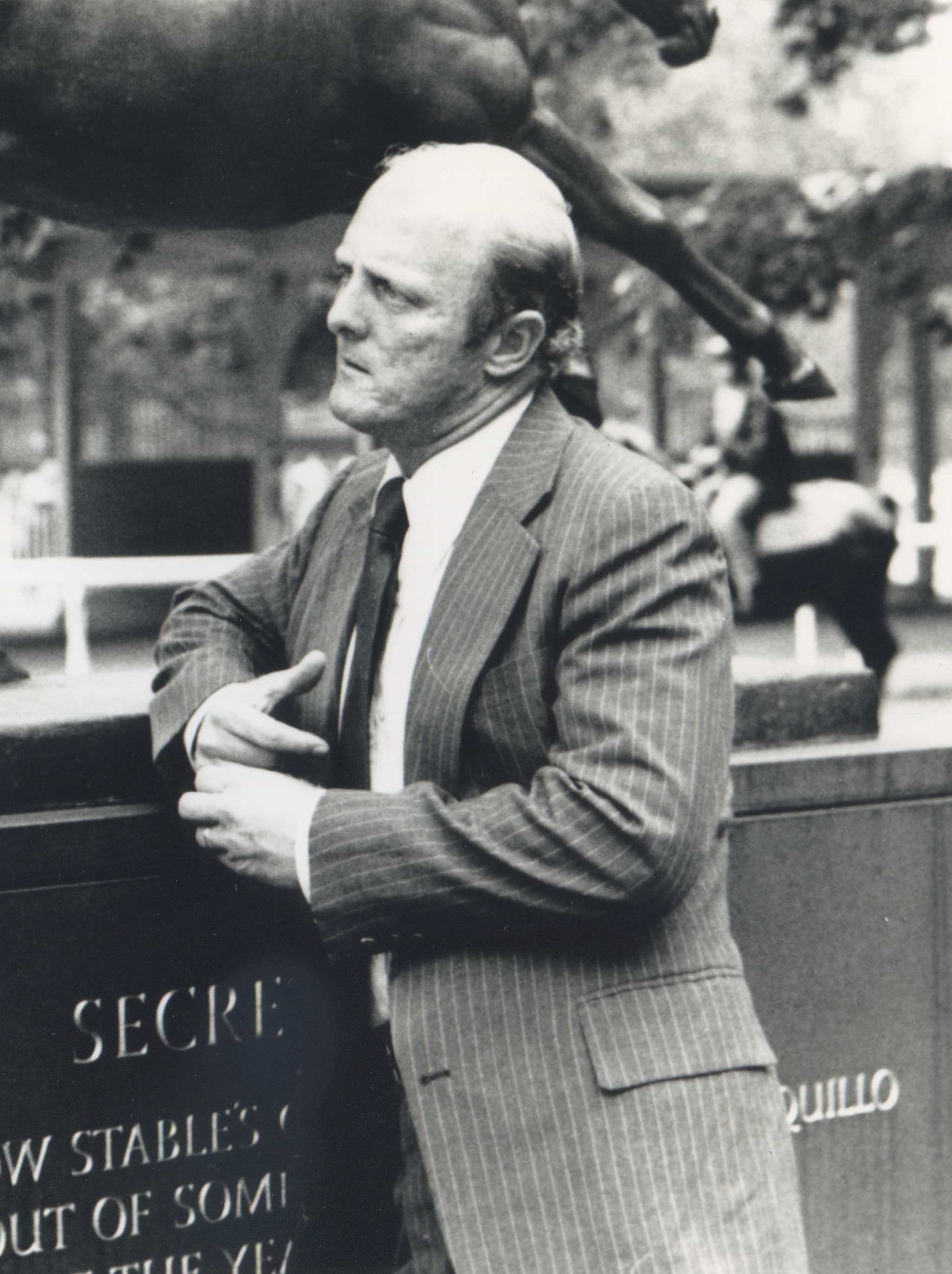 LeRoy Jolley in the Belmont Park paddock in 1987 (Museum Collection)