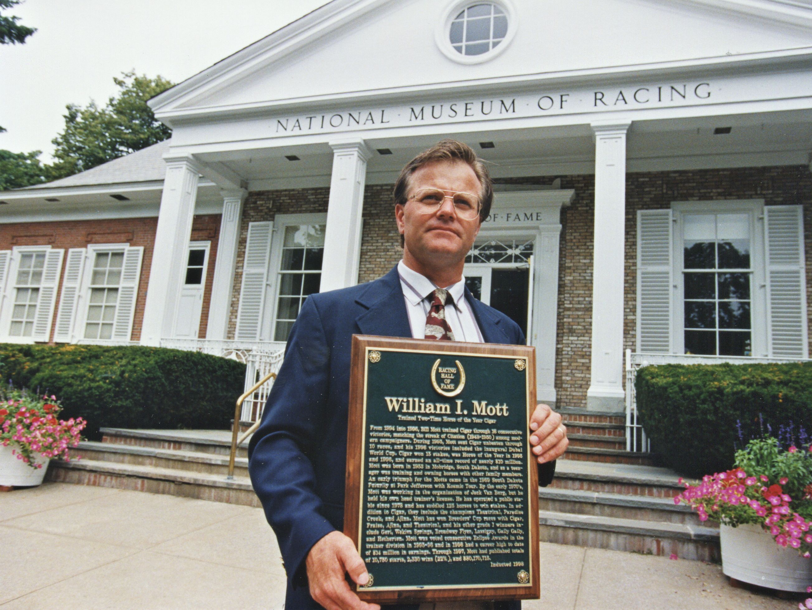 Bill Mott, after his 1998 Hall of Fame induction (Museum Collection)