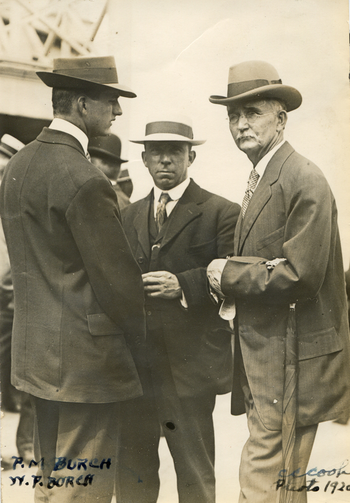Preston M. Burch (on left) with his father, Hall of Fame trainer William P. Burch in 1920 (C. C. Cook/Museum Collection)