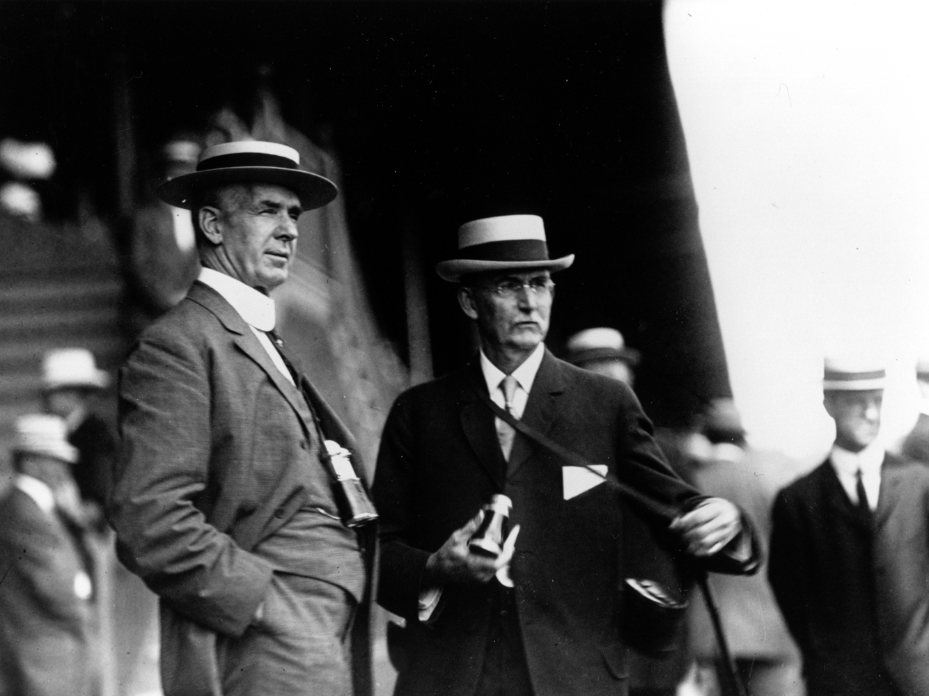William P. Burch (on right) with an unidentified man (Keeneland Library Cook Collection/Museum Collection)