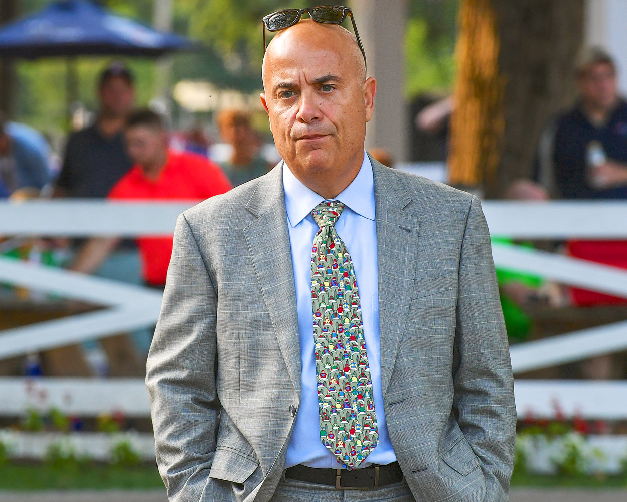Mark Casse in the Saratoga paddock on Woodward Stakes day, September 2018 (Bob Mayberger)