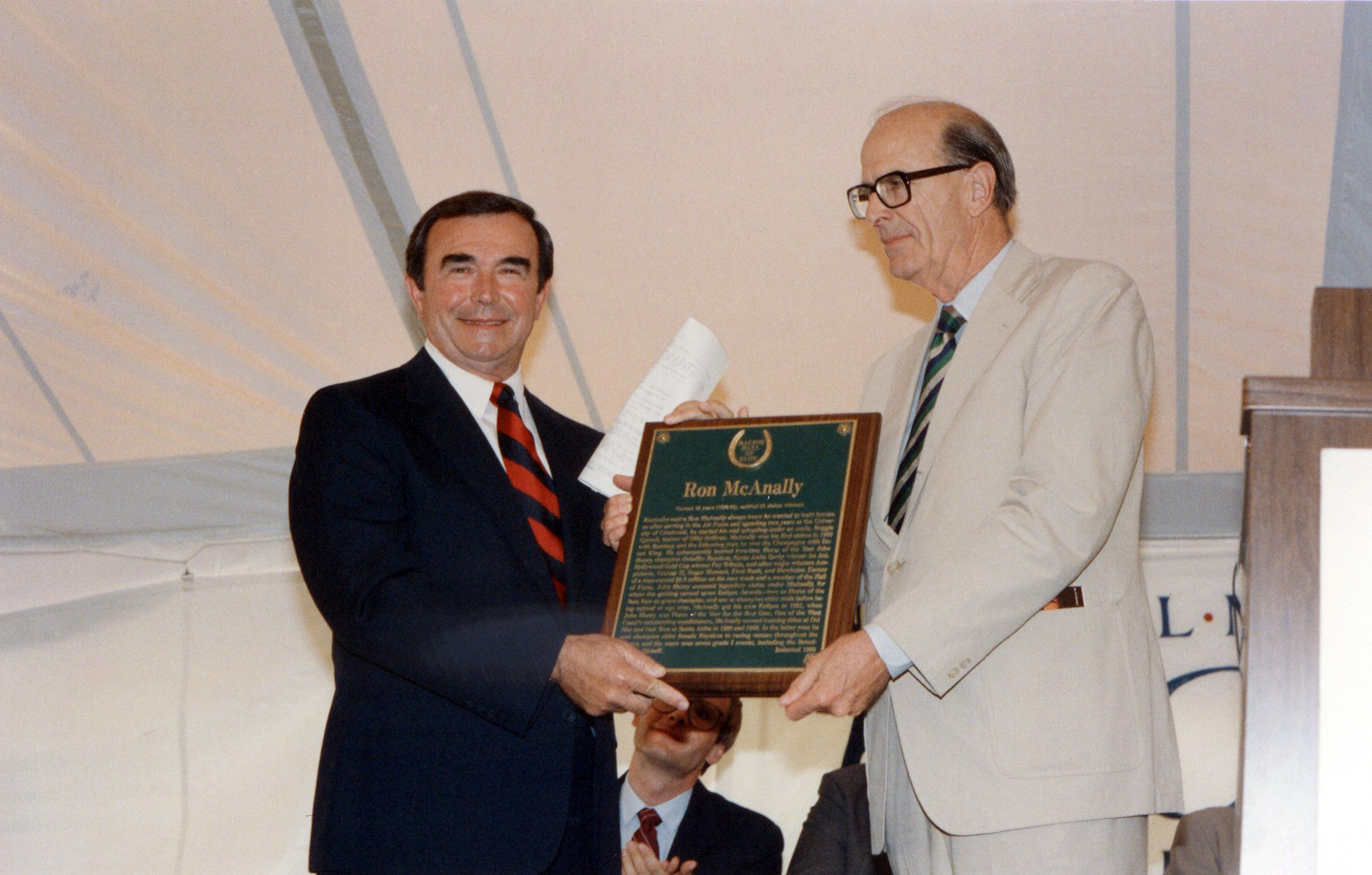 Ron McAnally at his Hall of Fame induction in 1990 (Barbara D. Livingston/Museum Collection)