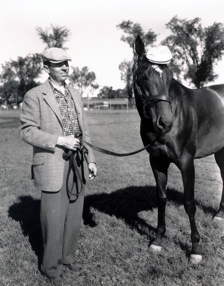John Nerud and Gallant Man at Saratoga, August 1958 (Keeneland Library Morgan Collection/Museum Collection)