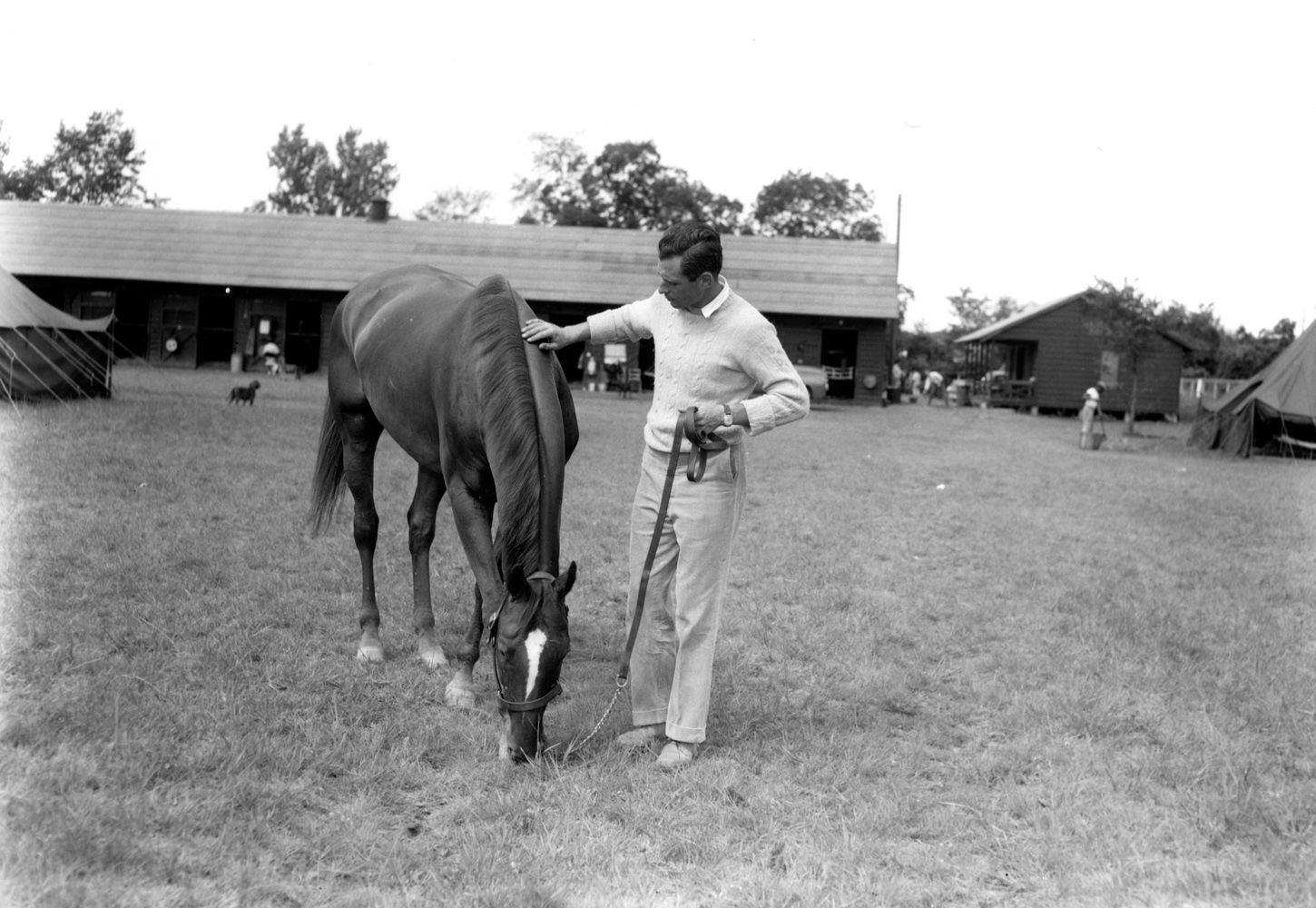 D.M. Smithwick and Neji at Saratoga, August 1958 (Keeneland Library Morgan Collection/Museum Collection)